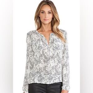 Parker Faux Wrap Printed Silk Blouse XS